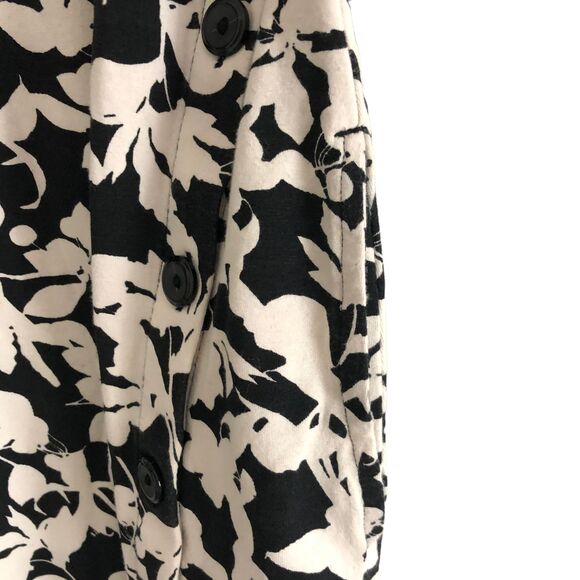 J. Jill Women's Dress Size L Floral Black White Short Sleeve Stretch - Picture 7 of 11